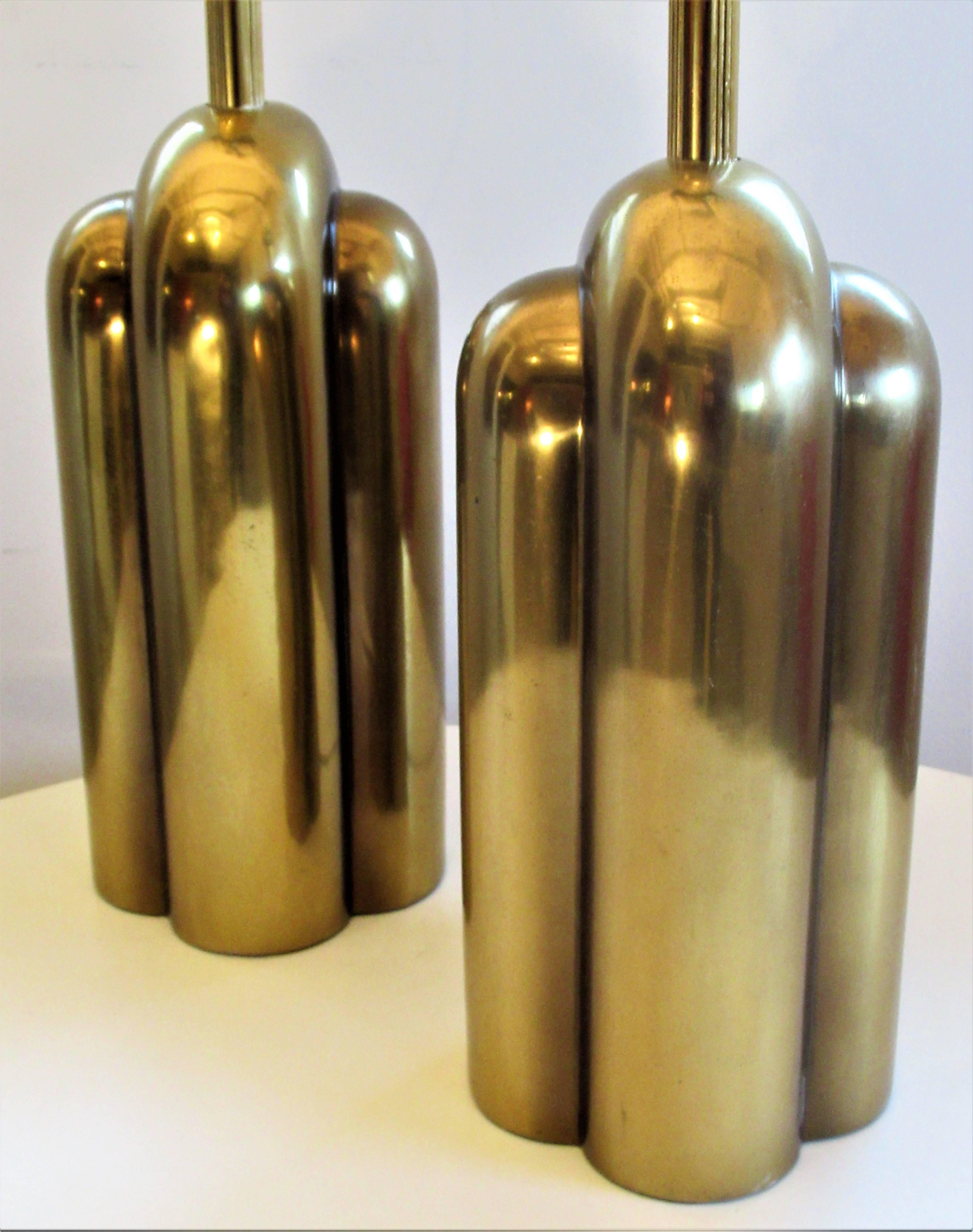 Late 20th Century Art Deco Style Brass Lamps by Westwood Industries