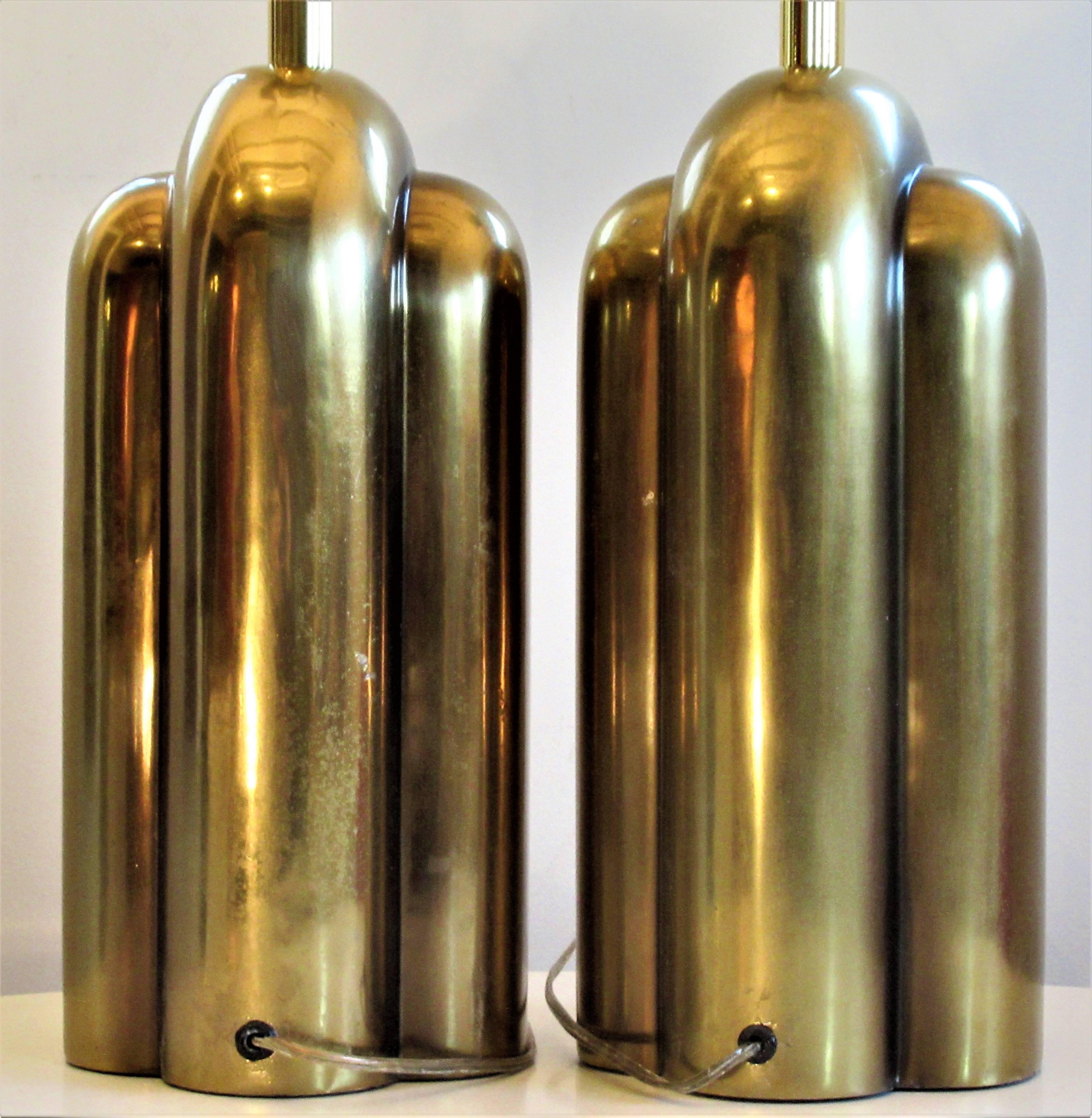 Art Deco Style Brass Lamps by Westwood Industries 2