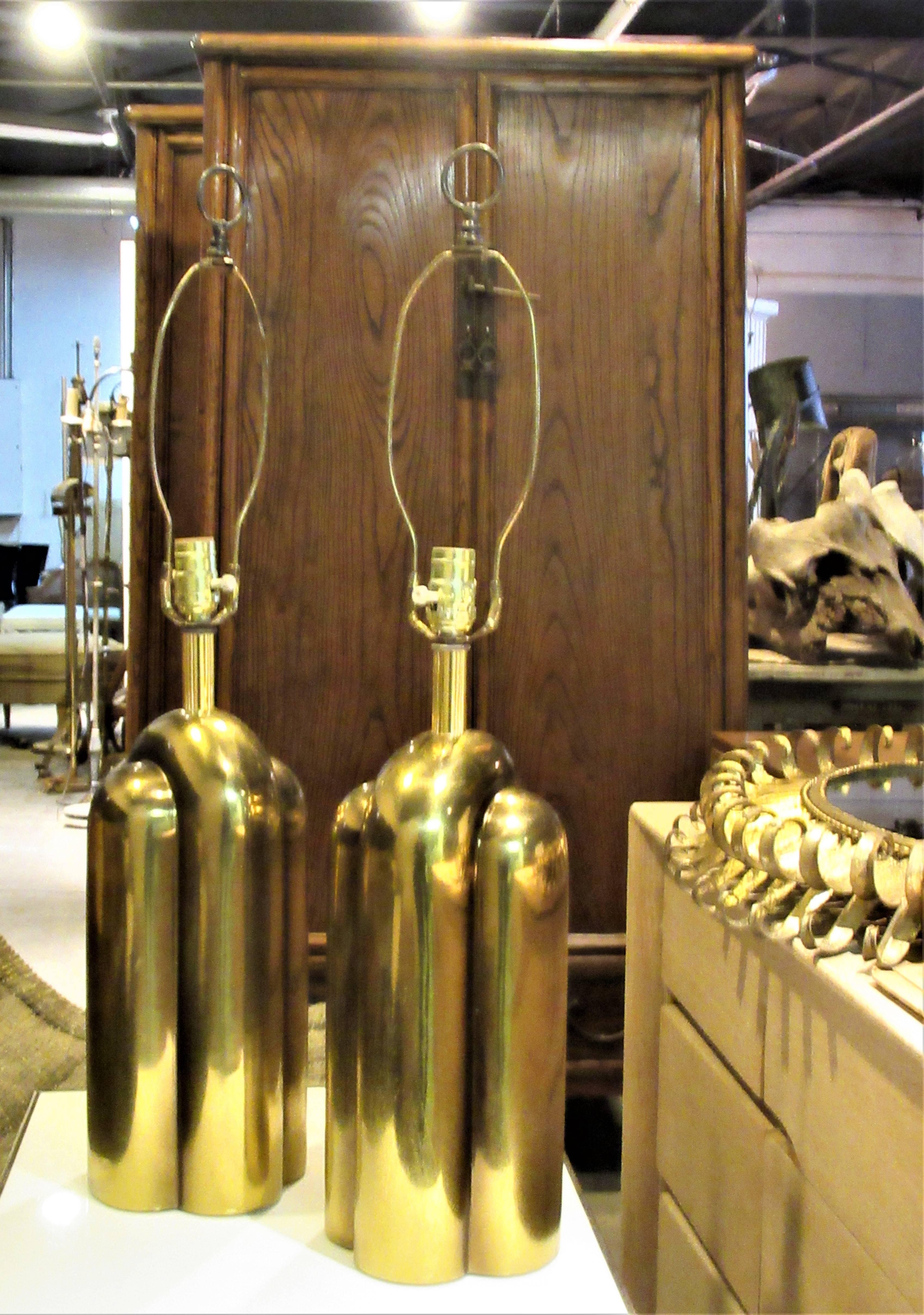 Art Deco Style Brass Lamps by Westwood Industries 4