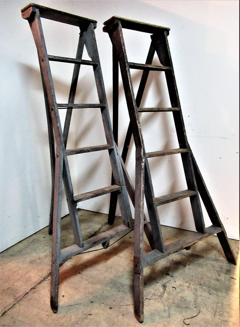 Antique American Folding Fruit Picking Orchard Ladders at ...