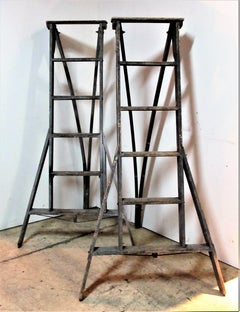 Antique American Folding Fruit Picking Orchard Ladders
