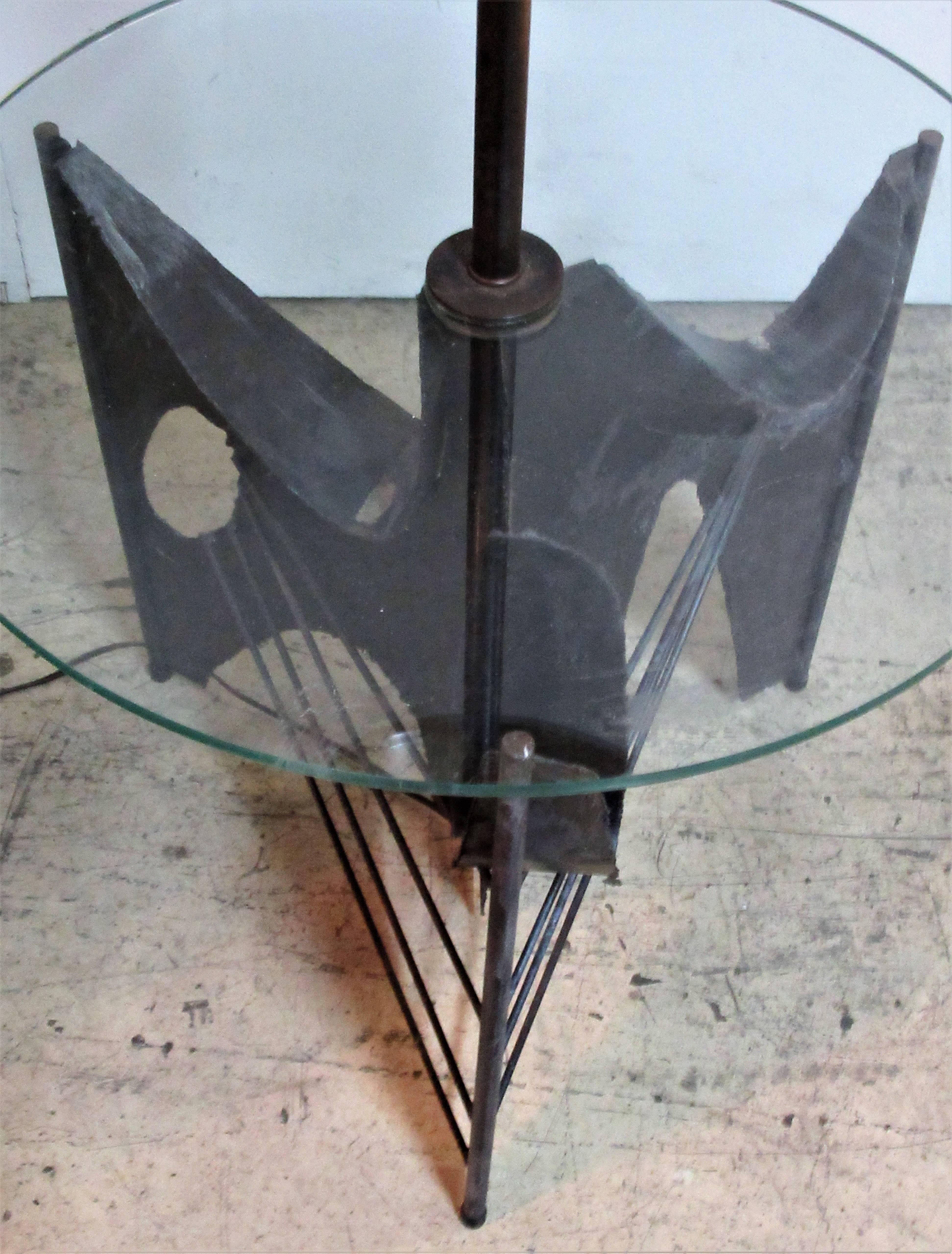 20th Century Brutalist Iron Sculpture Floor Lamp by Harry Balmer for Laurel
