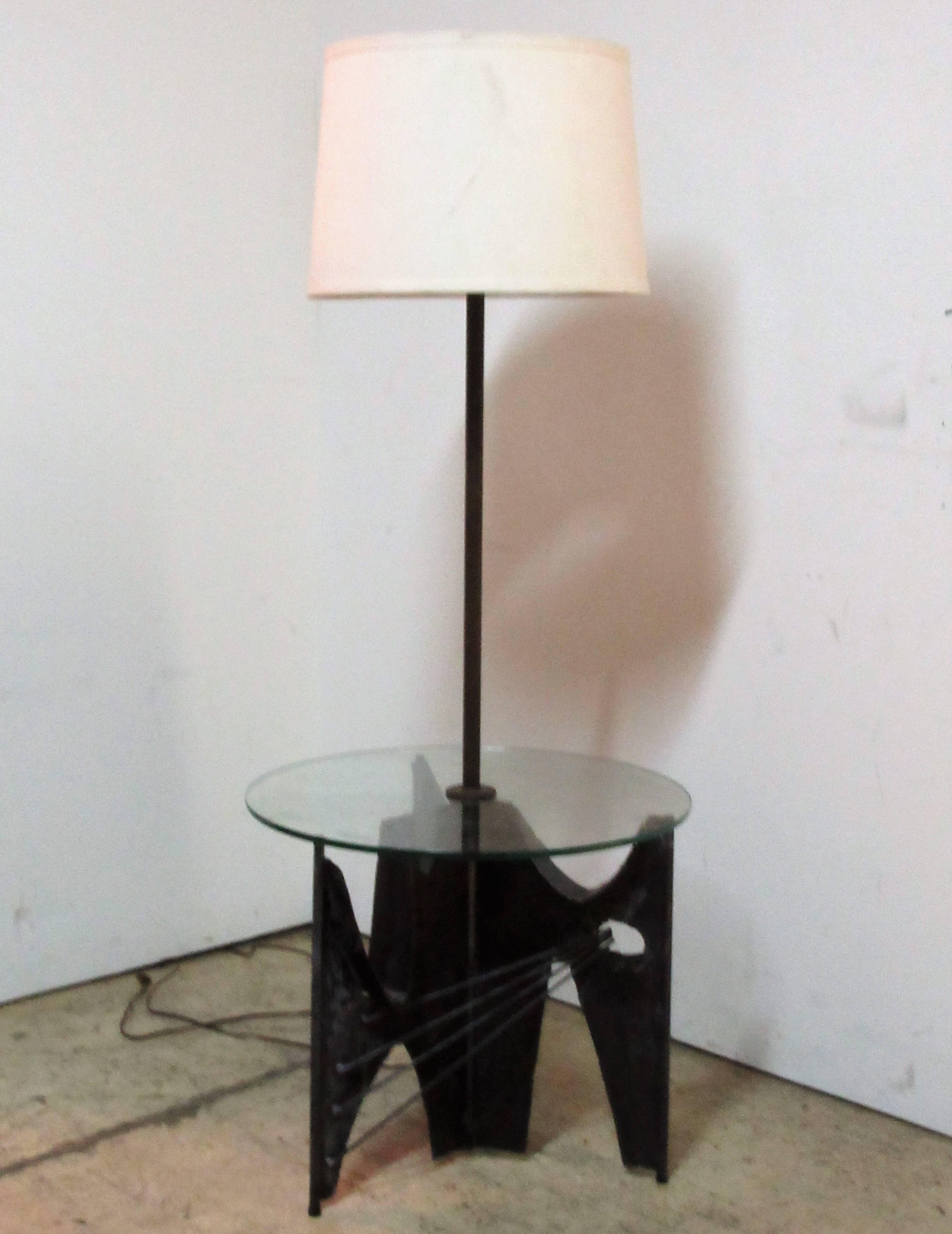 Brutalist Iron Sculpture Floor Lamp by Harry Balmer for Laurel 2