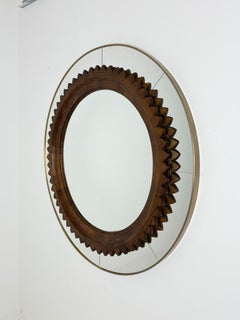 Fratelli Marelli Vintage Wall Mirror, Sculpted Wood, Mid-Century Italy