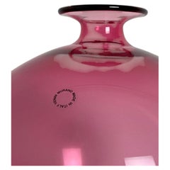VENINI Veronese Vase in Cyclamen Pink Murano Glass, NUMBERED EDITION