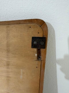 Italian Mid-Century Modern Wall Mirror, Honey-Colored Wood Frame, 1950s–60s