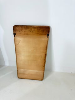 Italian Mid-Century Modern Wall Mirror, Honey-Colored Wood Frame, 1960s Design