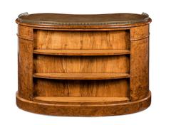 19th Century Burr Walnut Kidney Shaped Desk