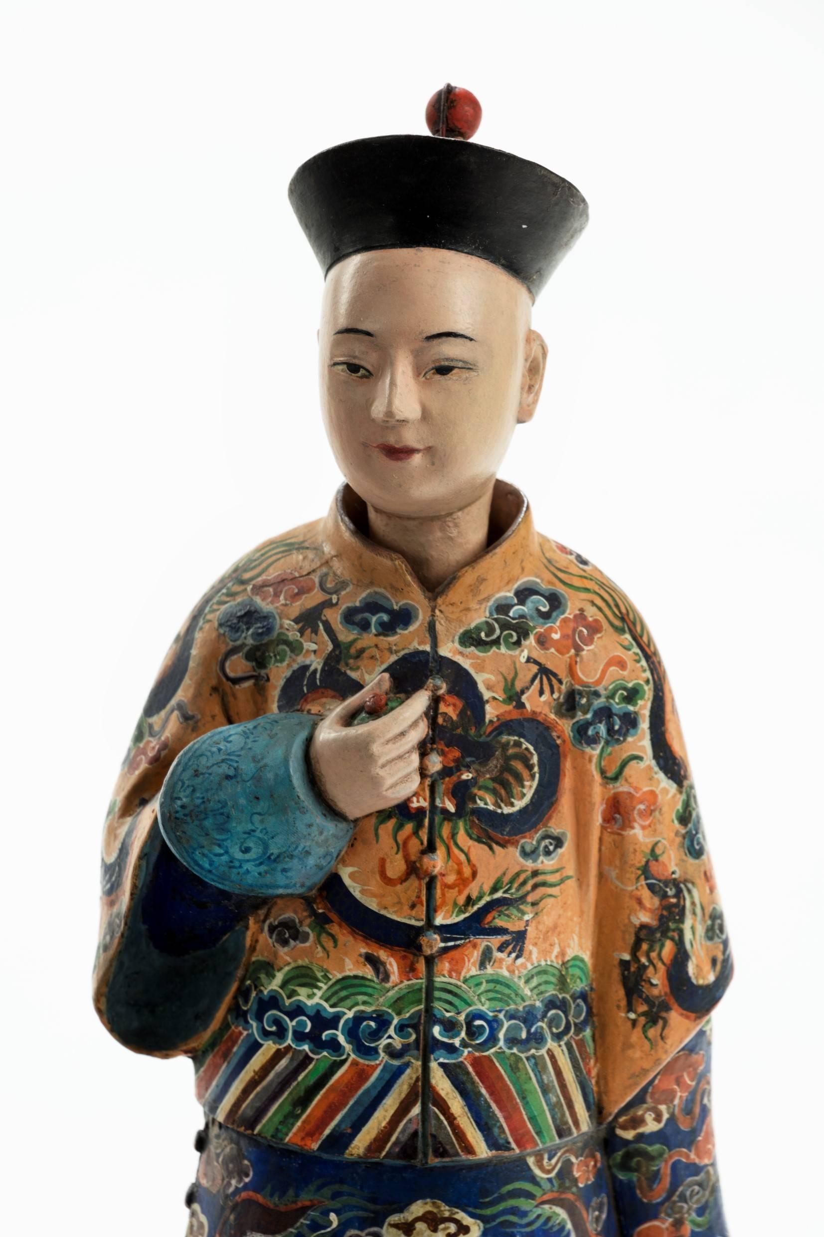 Chinese Pair of Early 19th Century Terracotta Nodding Figures