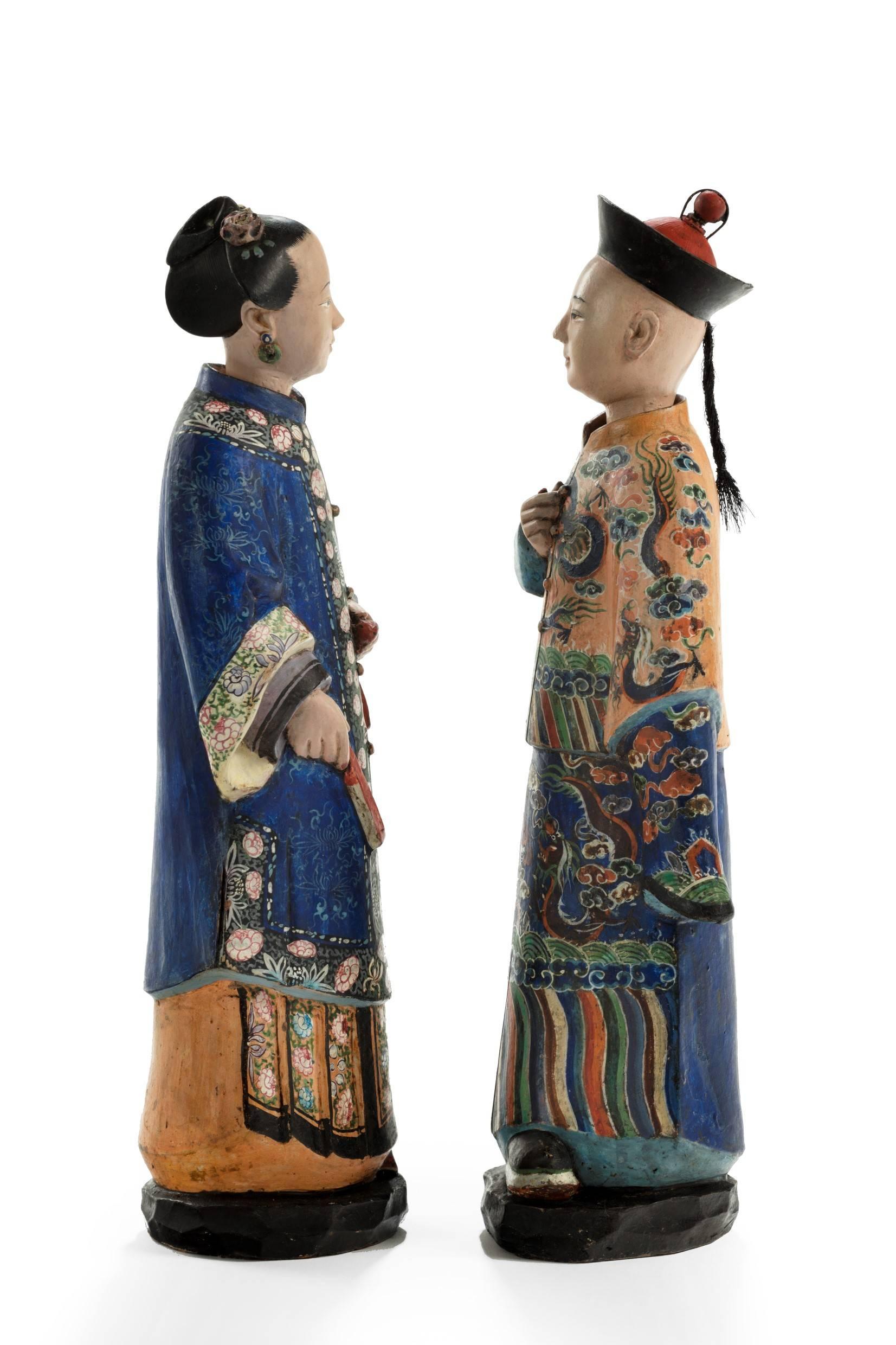 Pair of Early 19th Century Terracotta Nodding Figures In Excellent Condition In Edenbridge, Kent
