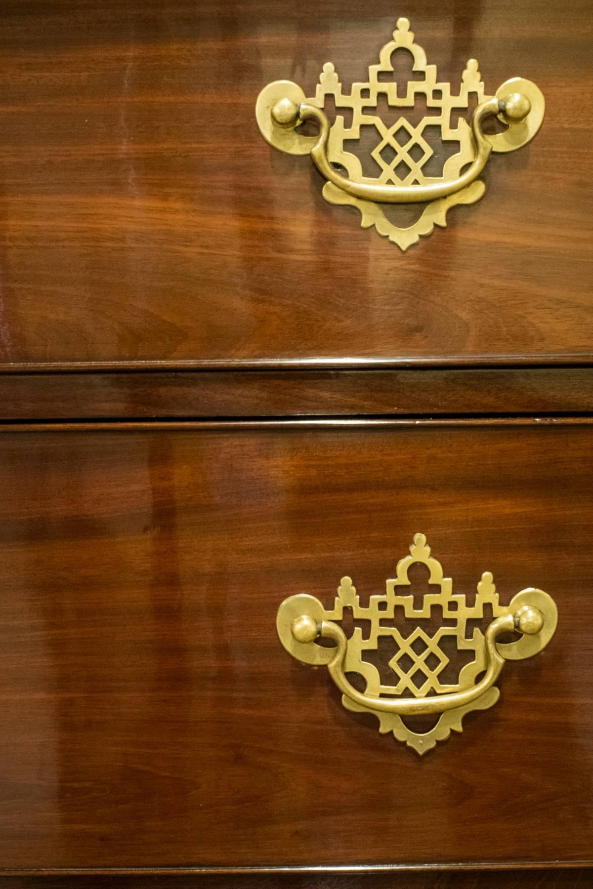 Late 18th Century George III Mahogany Chest on Chest with Brushing Slide