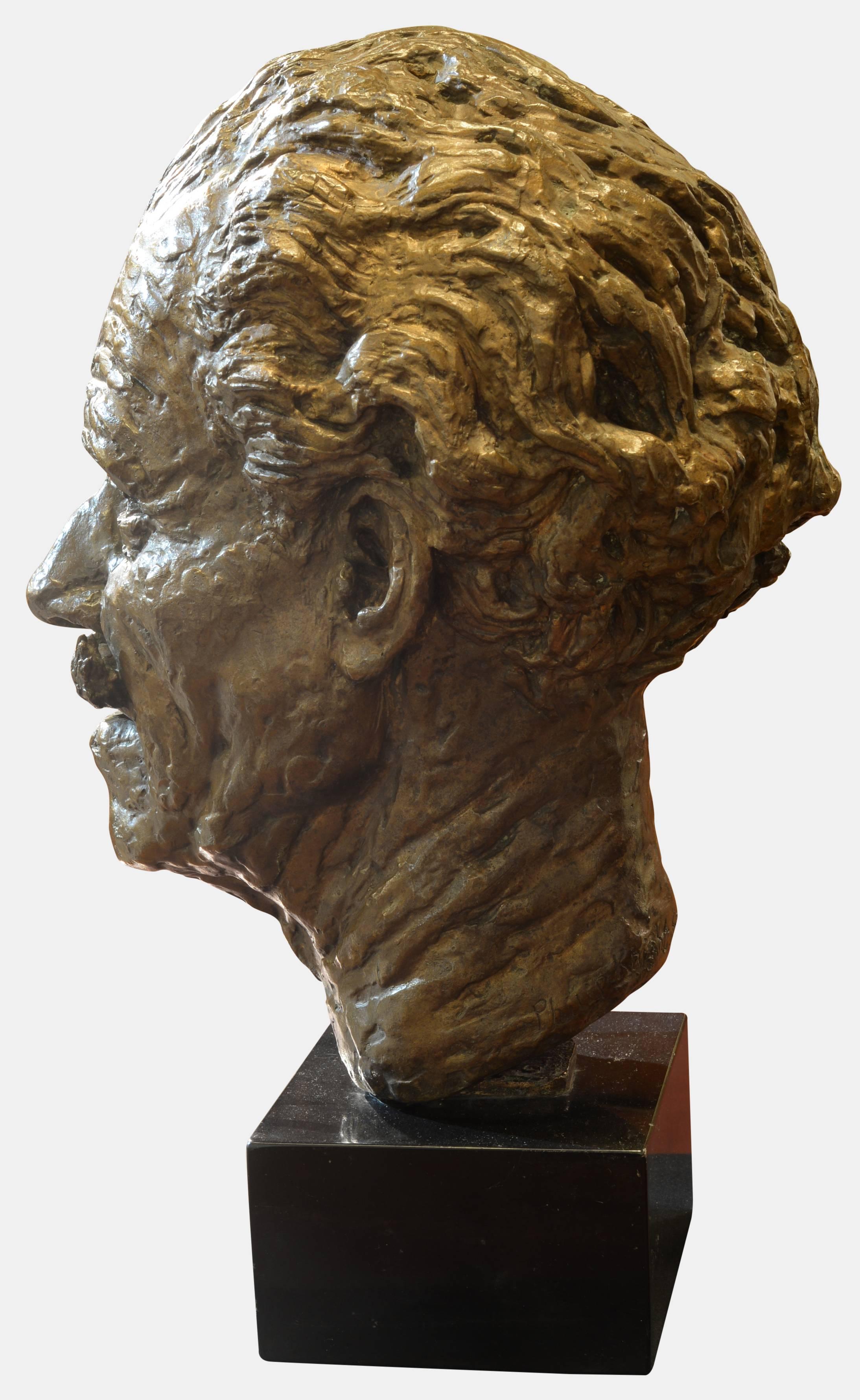 Mid-20th Century Bronze Sculpture Head of Sir Mortimer Wheeler