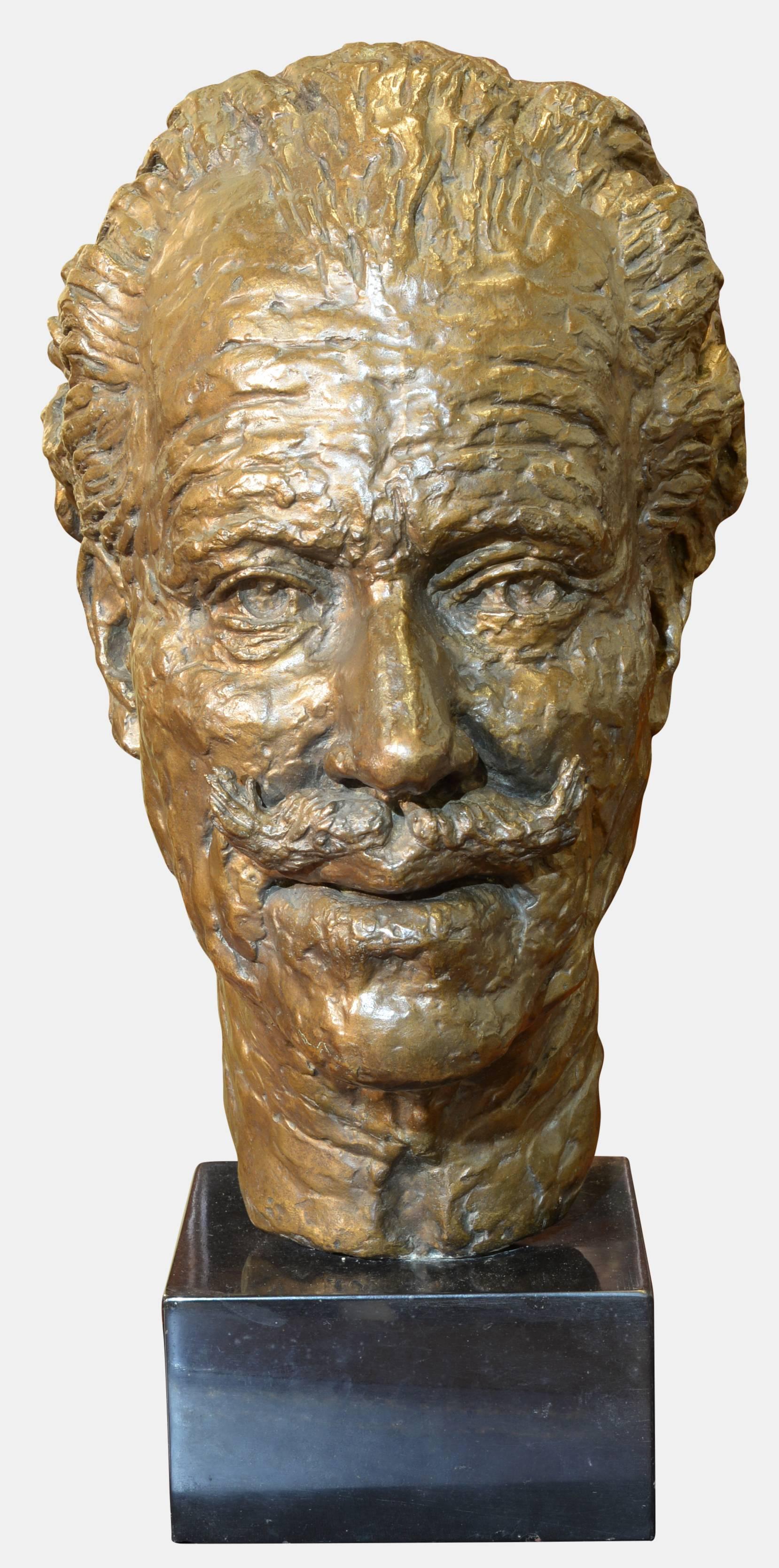 A bronze sculpture head of Sir Mortimer Wheeler by Philip Knight (Sussex ceramicist and art teacher). Possibly an R.A Exhibit, circa 1962.

35cm (13.8") - High
23cm (9.1") - Wide
28cm (11.0") - Deep.