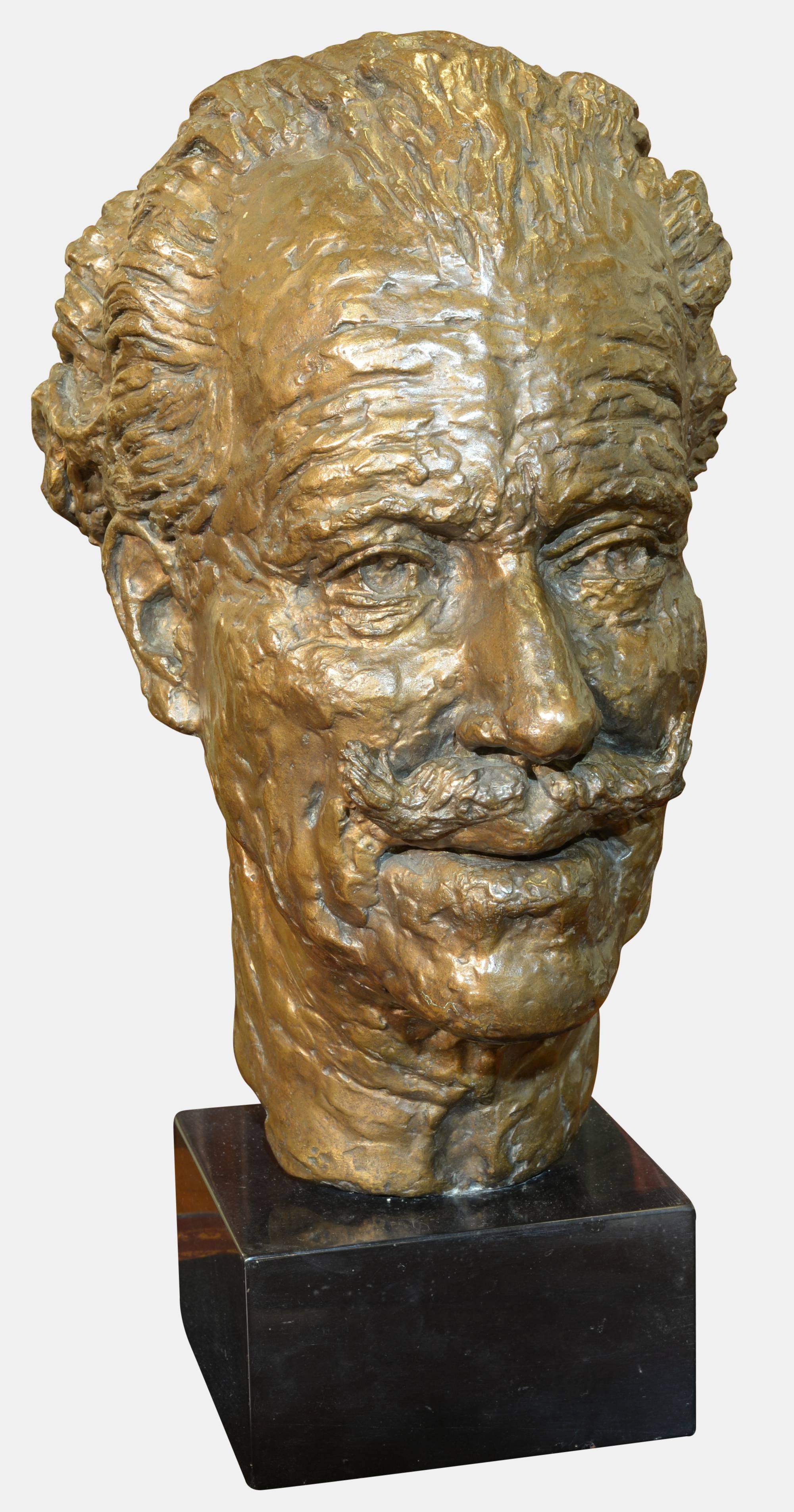 Bronze Sculpture Head of Sir Mortimer Wheeler In Excellent Condition In Salisbury, GB