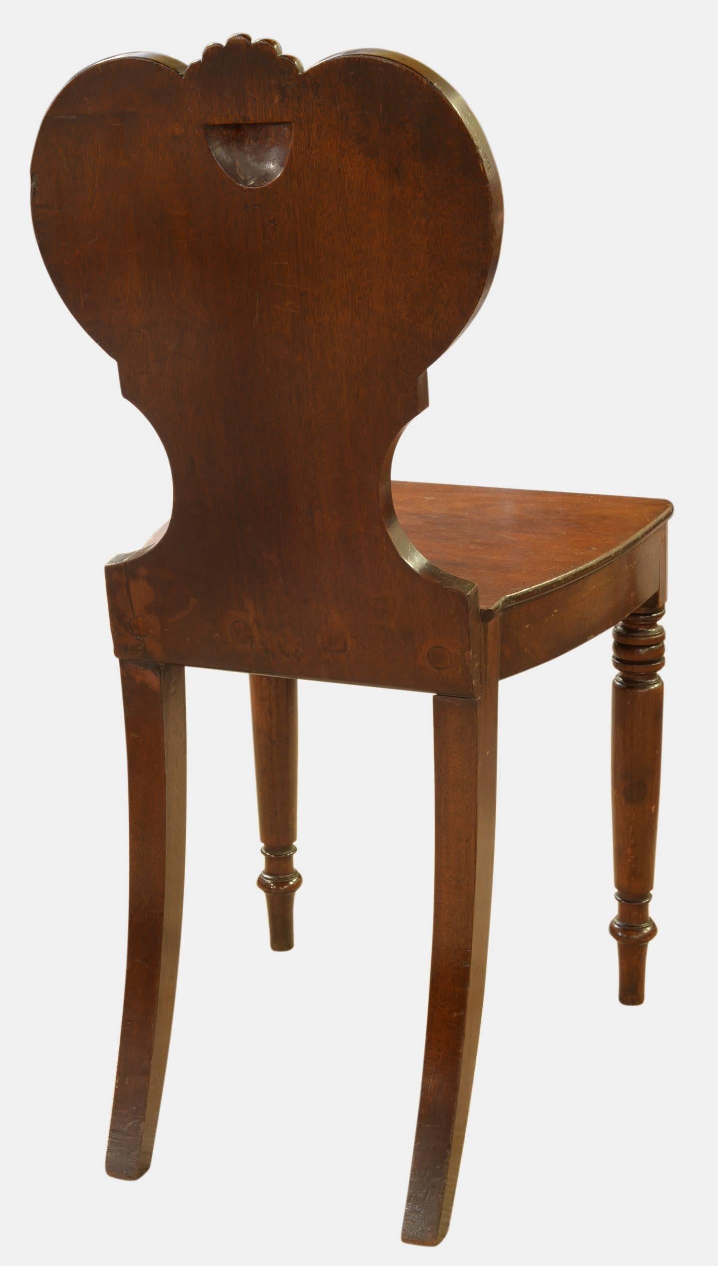 Pair of Mahogany Hall Chairs In Excellent Condition In Salisbury, GB