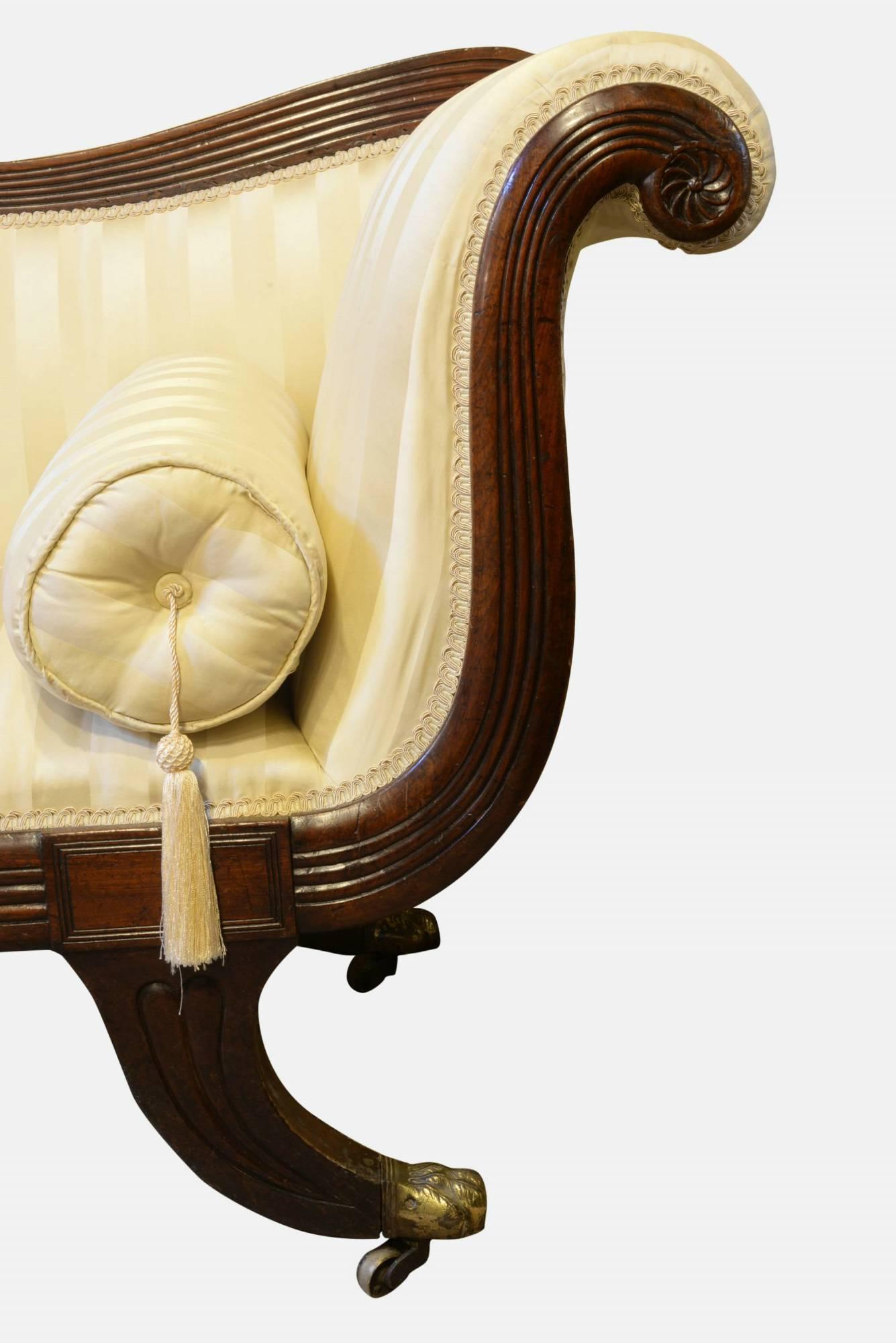 Regency Mahogany Scroll End Sofa In Excellent Condition In Salisbury, GB