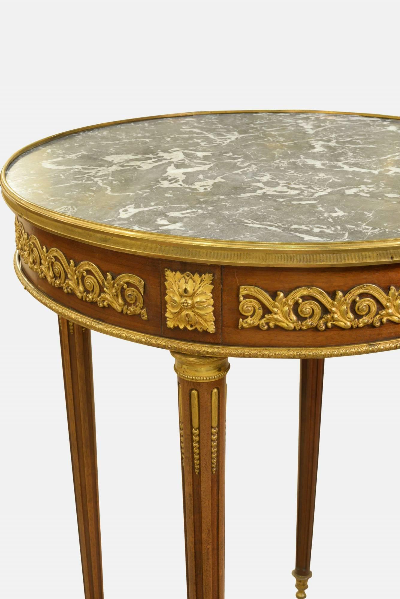 20th Century Louis XVI Style Marble-Topped Gueridon Table For Sale