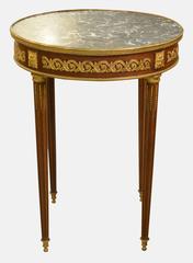 Louis XVI Style Marble-Topped Gueridon Table