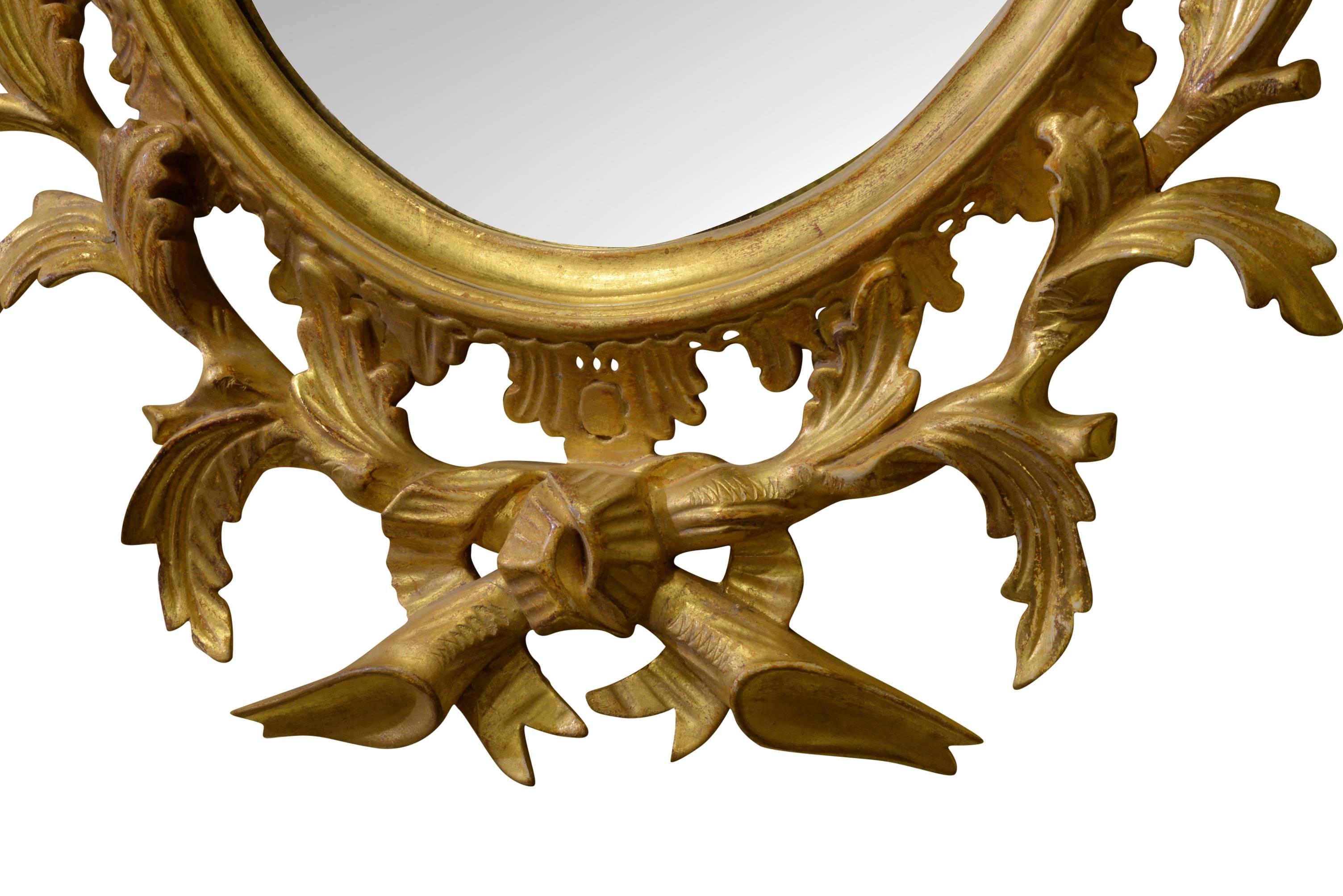 20th Century George III Style Rococo Giltwood Mirror