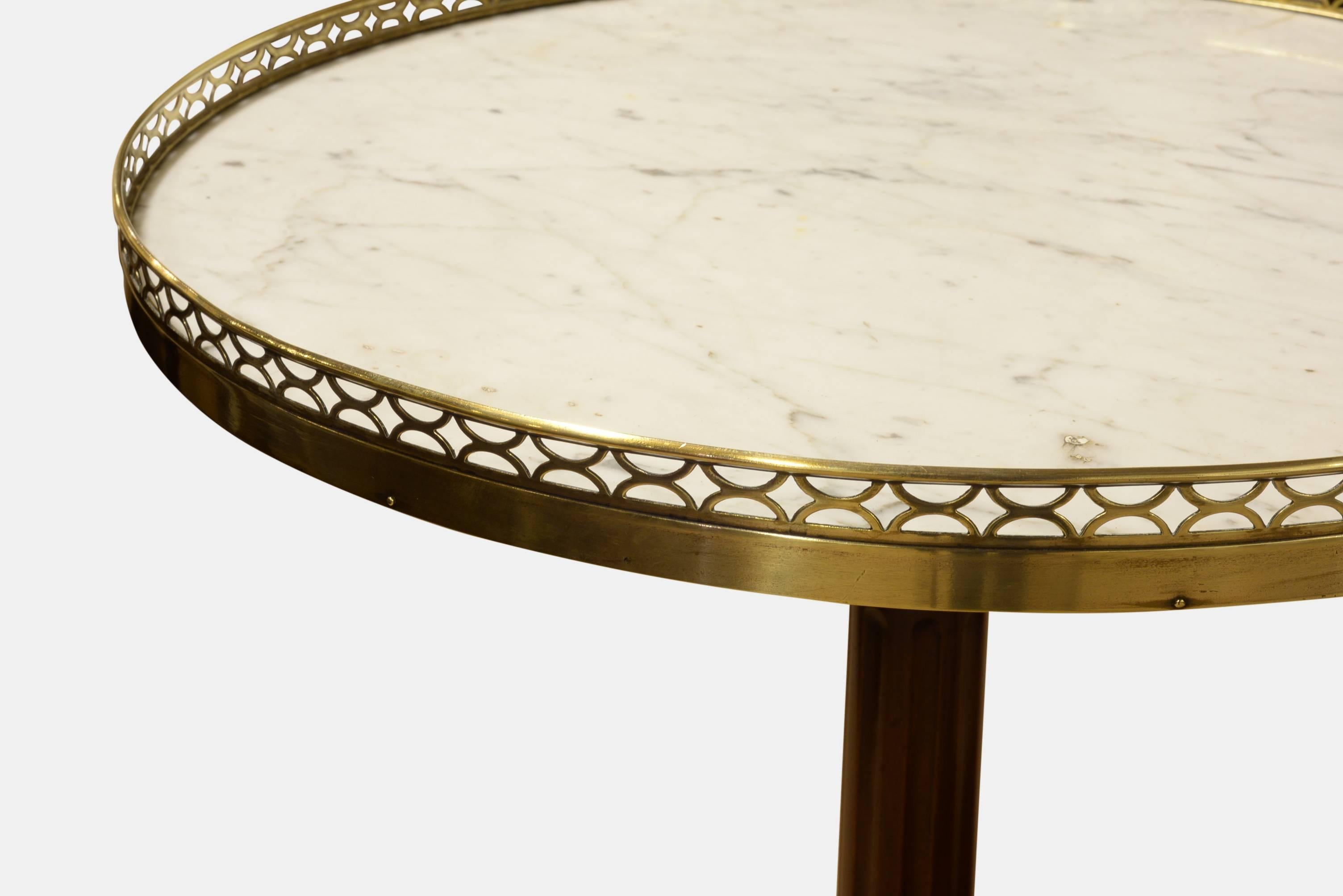 Circular French Gueridon Table with Marble Top In Excellent Condition In Salisbury, GB