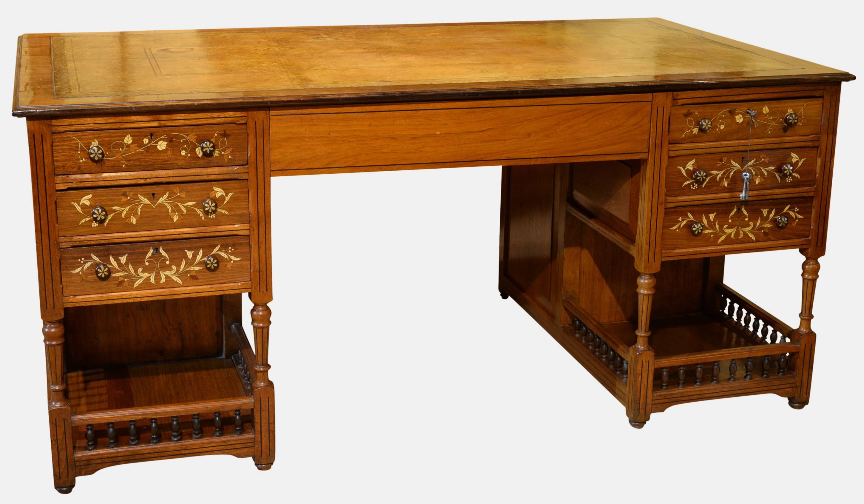 19th century Anglo-Indian hardwood partners desk with bone inlay.

circa 1880.

This item is currently not in the centre.
   