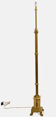 Brass and Sienna Marble Standard Lamp