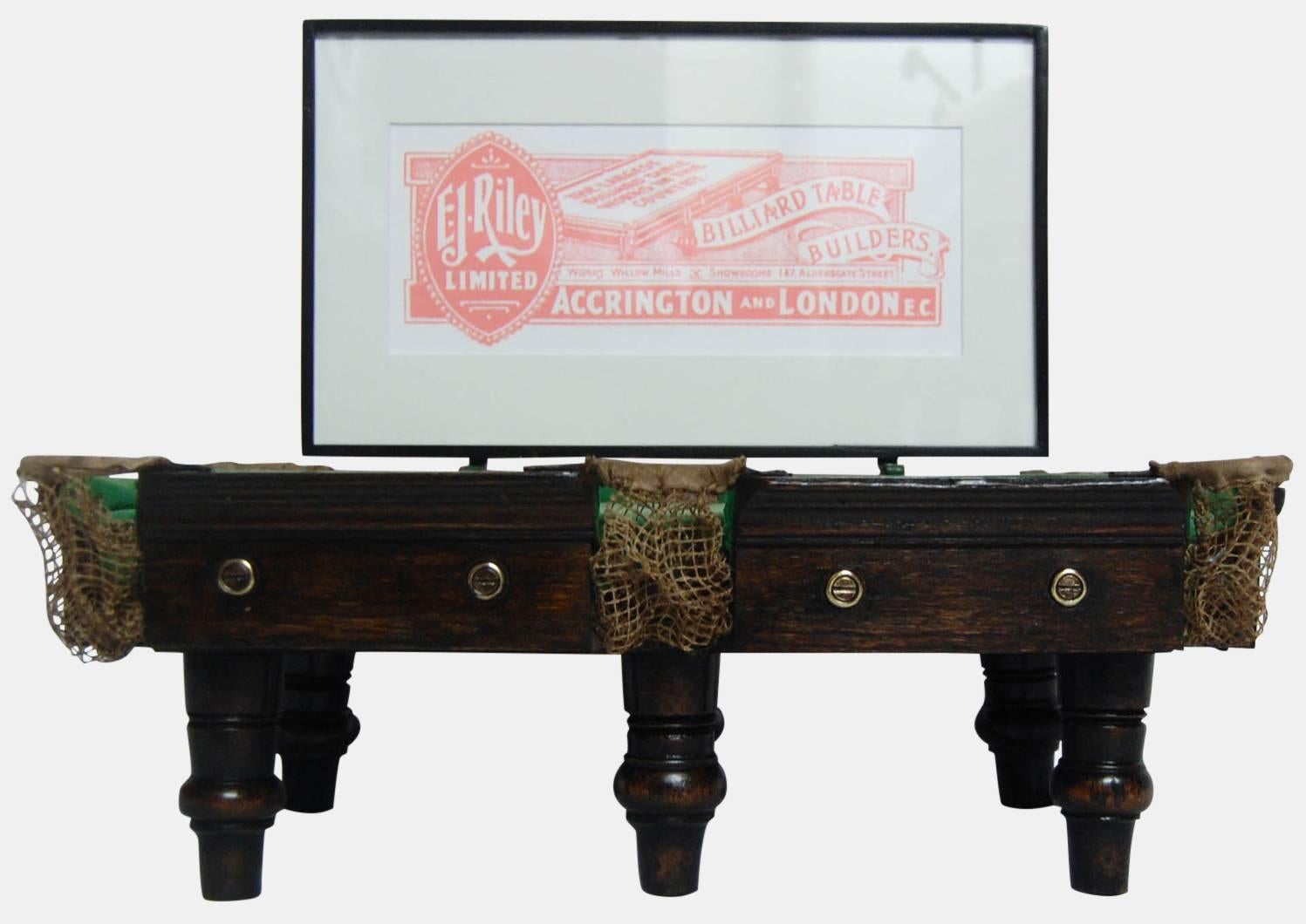 Early 20th Century Miniature Billiards Table Shop Advertising display for E.J. Riley c1920