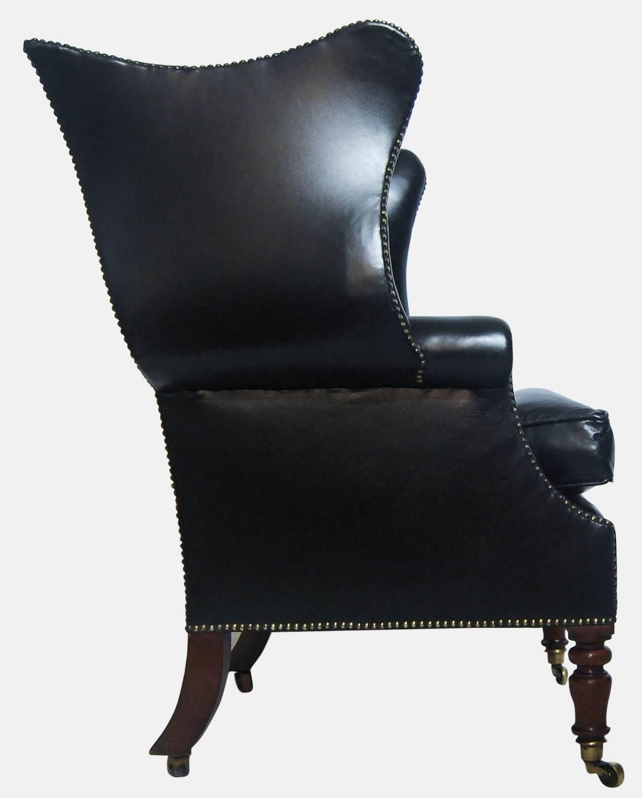 19th Century Wingback Library Chair In Excellent Condition In Salisbury, GB
