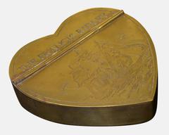 Brass Heart Shaped Tobacco Box