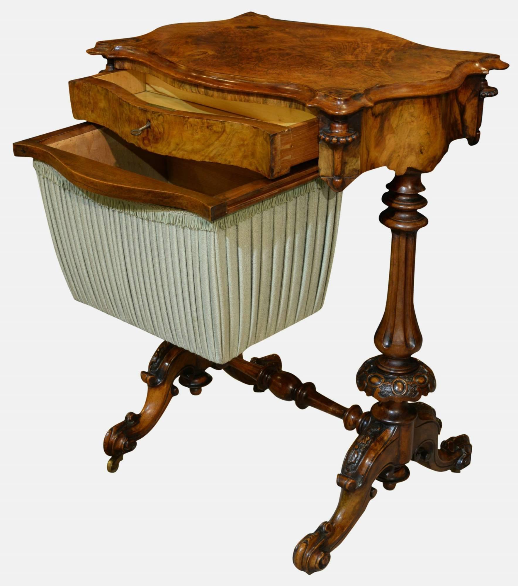19th Century Decorative High Victorian Sewing Table