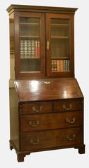 George II Cuban Mahogany Bureau Bookcase