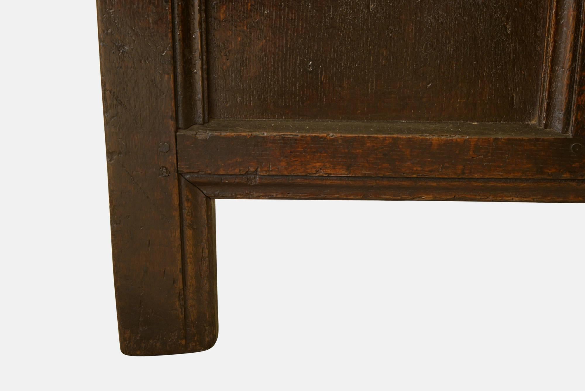 An early 18th century oak coffer.