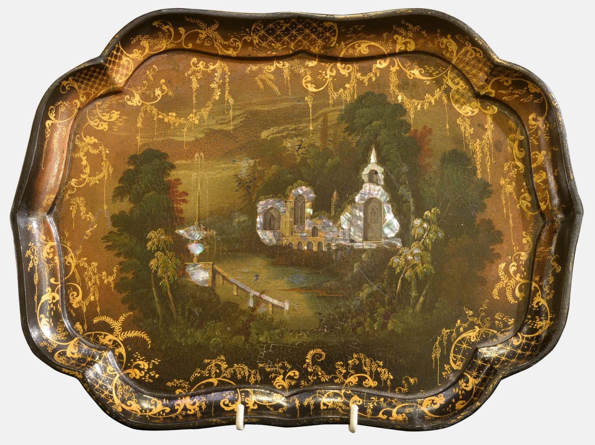 Mid-19th Century Paper Mache Card Tray In Excellent Condition For Sale In Salisbury, GB