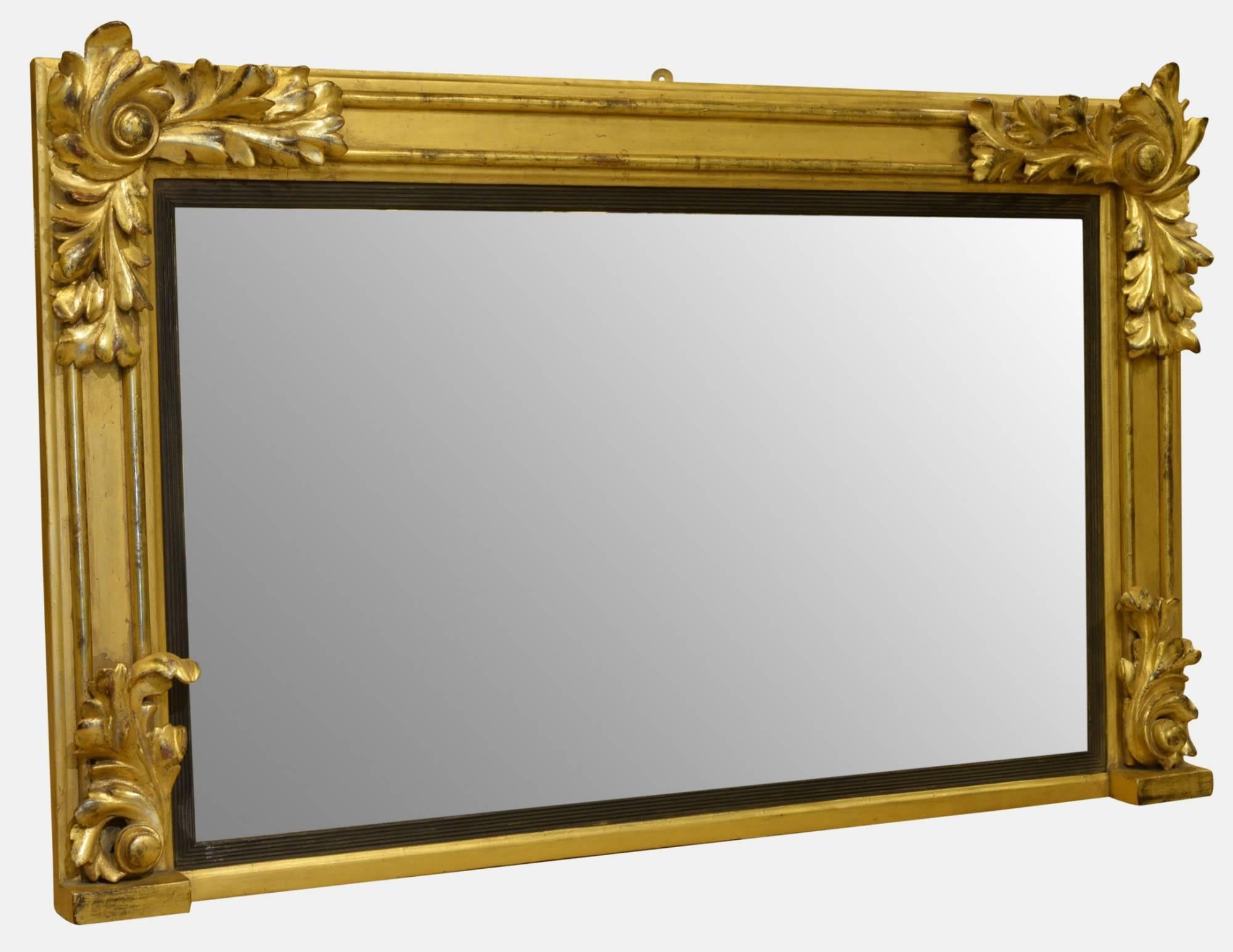 William iv Carved Wood and Gilt Overmantel Mirror In Excellent Condition In Salisbury, GB