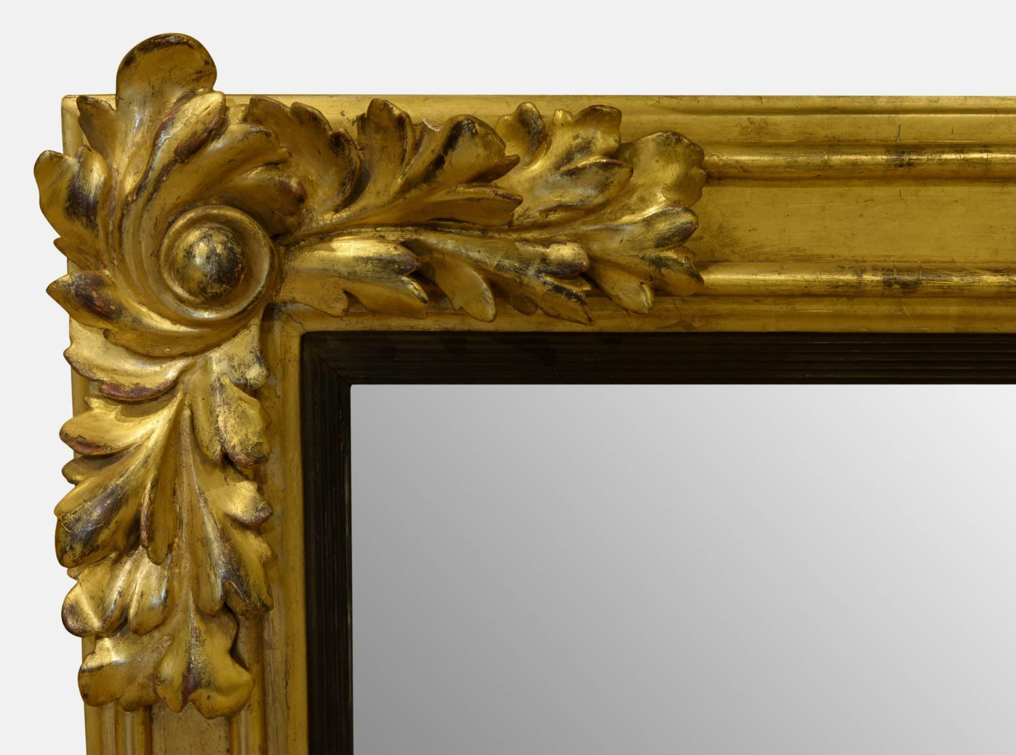 19th Century William iv Carved Wood and Gilt Overmantel Mirror
