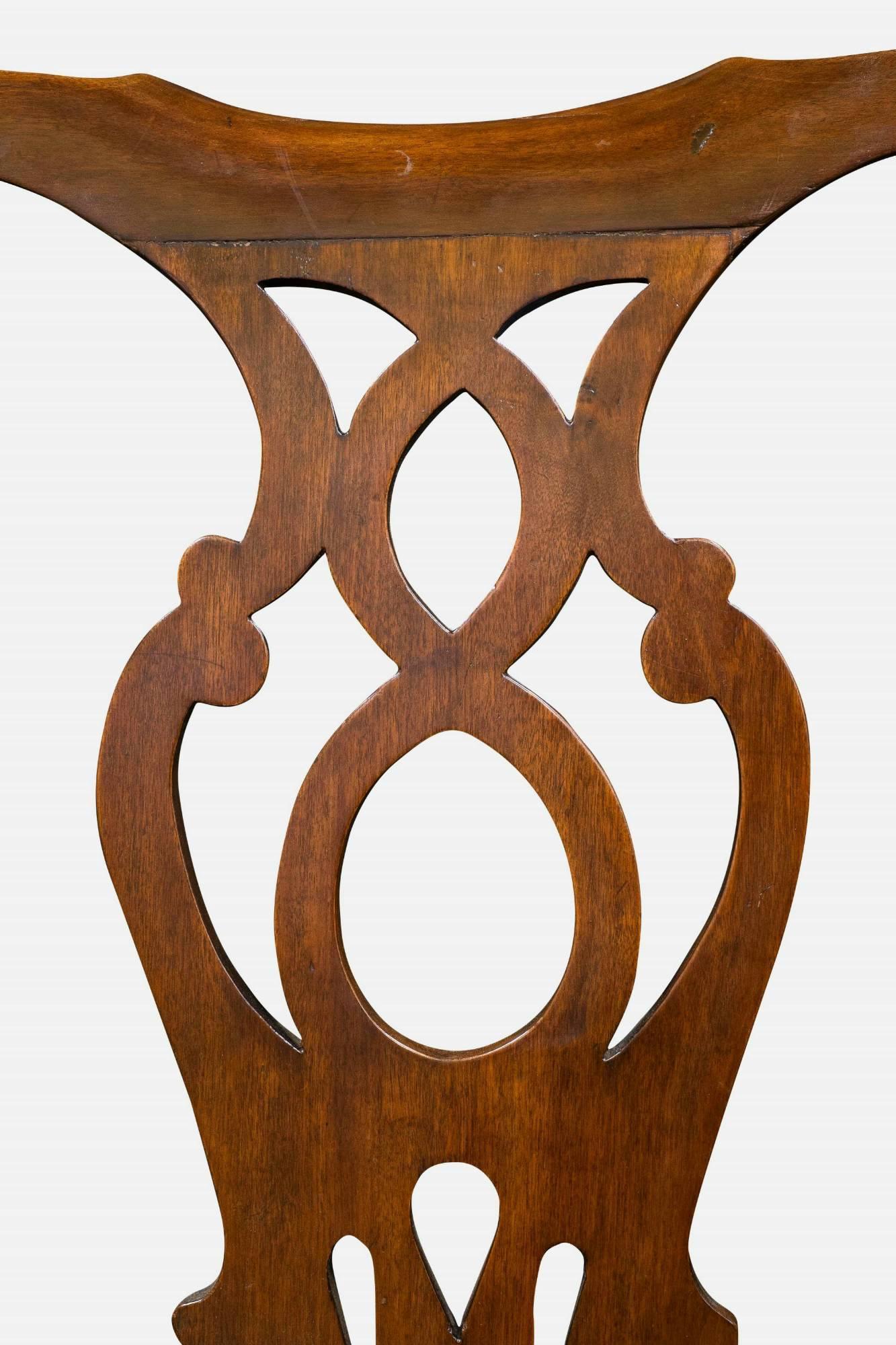 18th Century Mahogany Elbow Chair For Sale