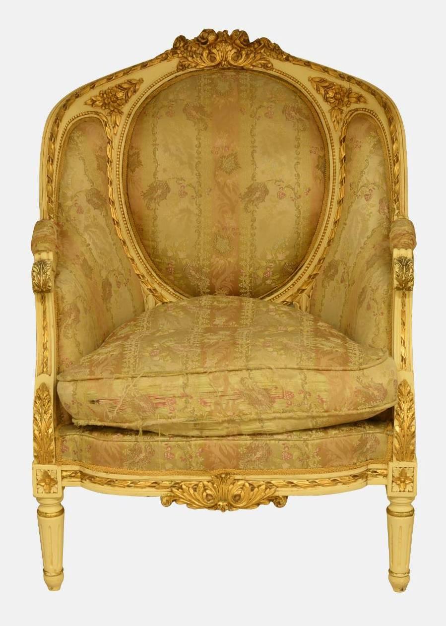 Gilded Carver Chair For Sale 1