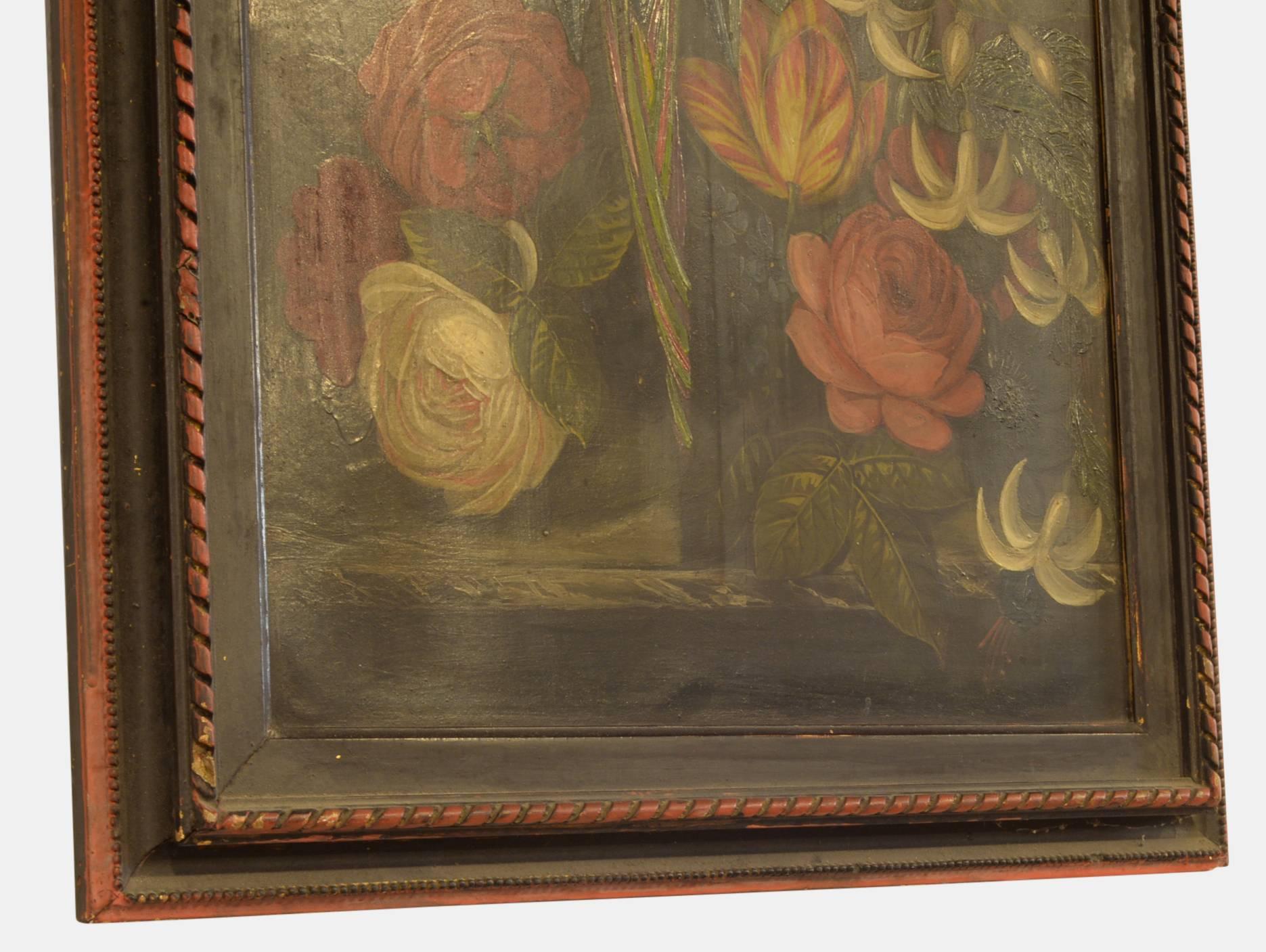 Framed 19th Century Oil on Tin of Parrot In Excellent Condition For Sale In Salisbury, GB