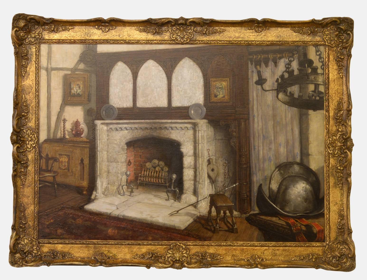 19th Century Oil on Canvas Painting by Frederick A.Staples For Sale