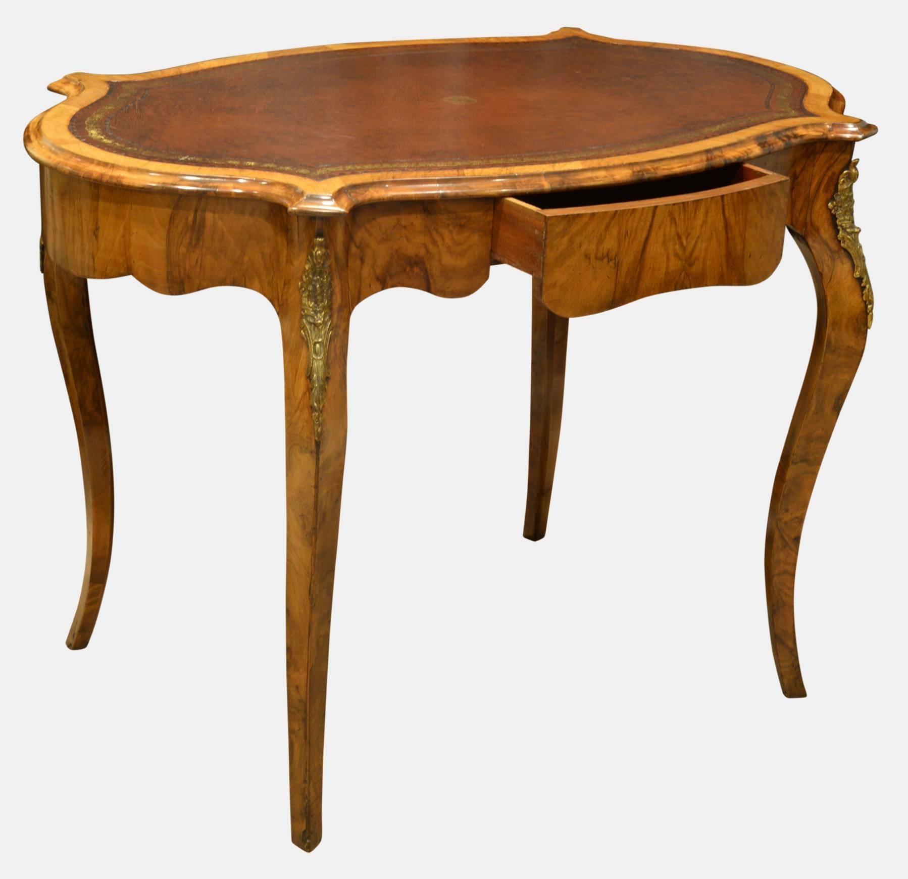 19th Century Burr Walnut Writing Table For Sale 3