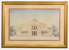 Large Pair of Architectural Aquatints