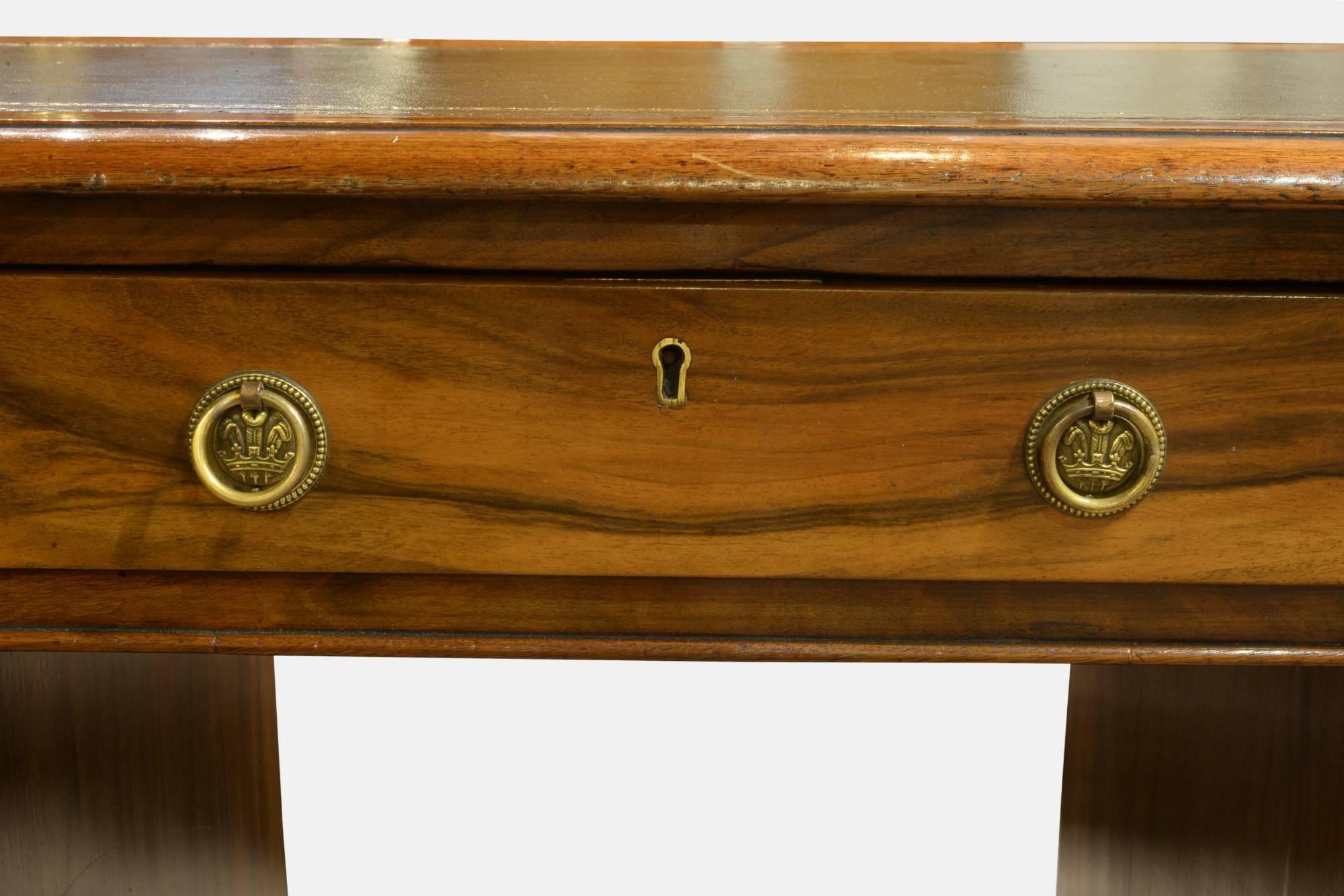 19th Century Victorian Walnut Kneehole Desk