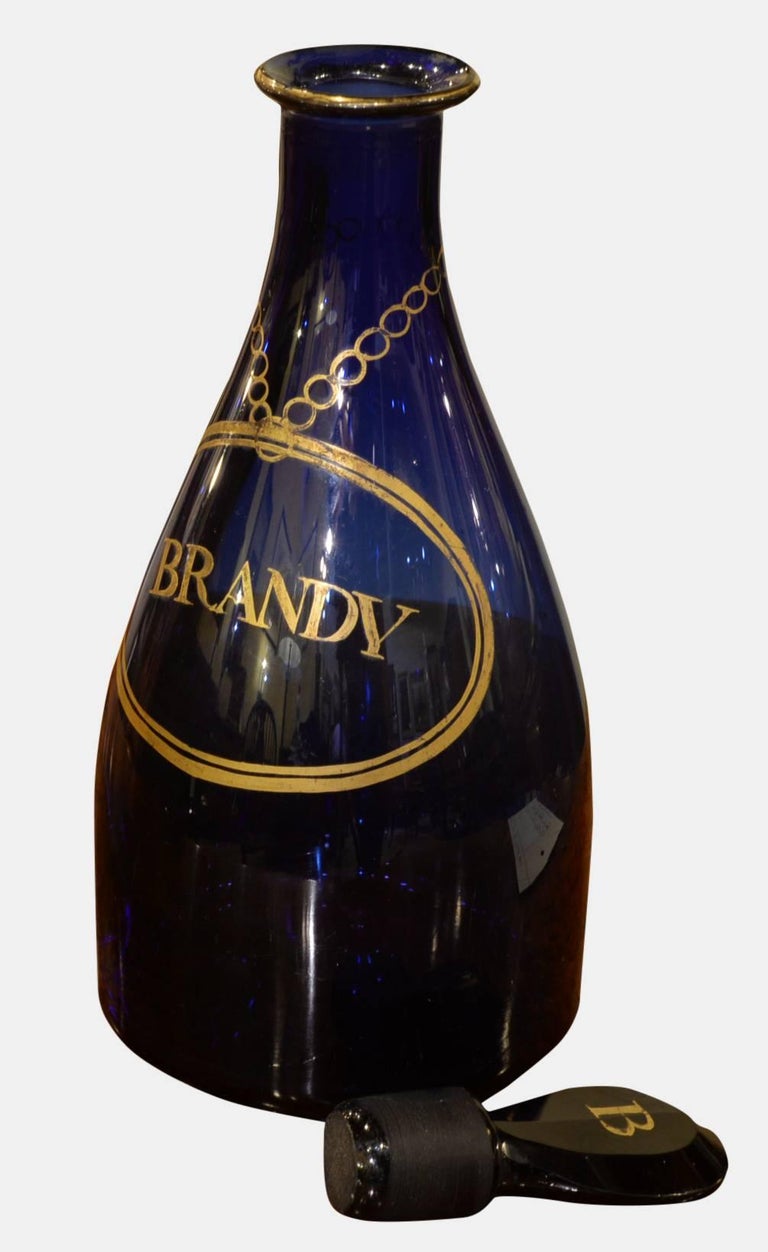 Bristol Blue Glass Brandy Decanter at 1stDibs