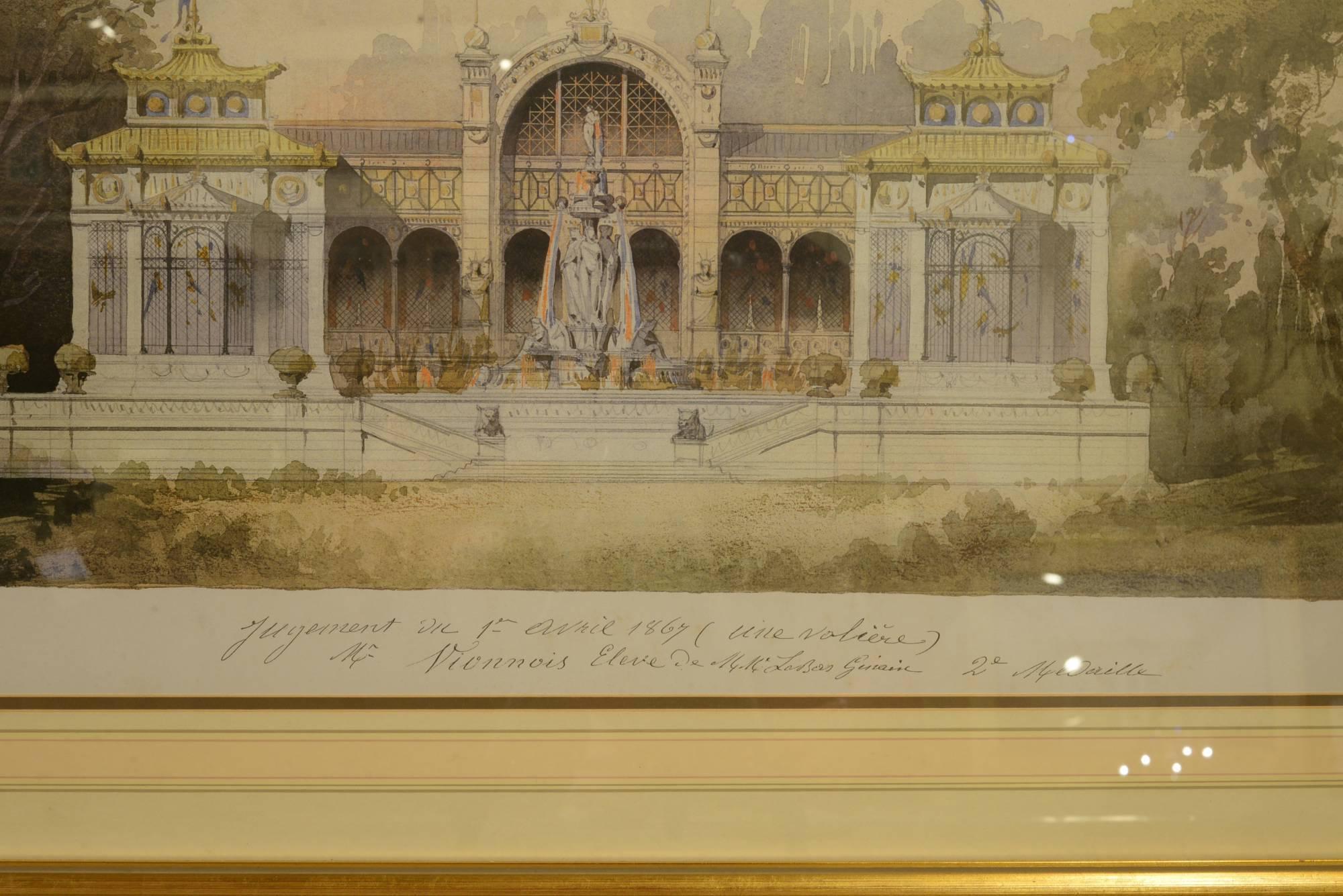 20th Century Pair of Large Framed Architectural Prints