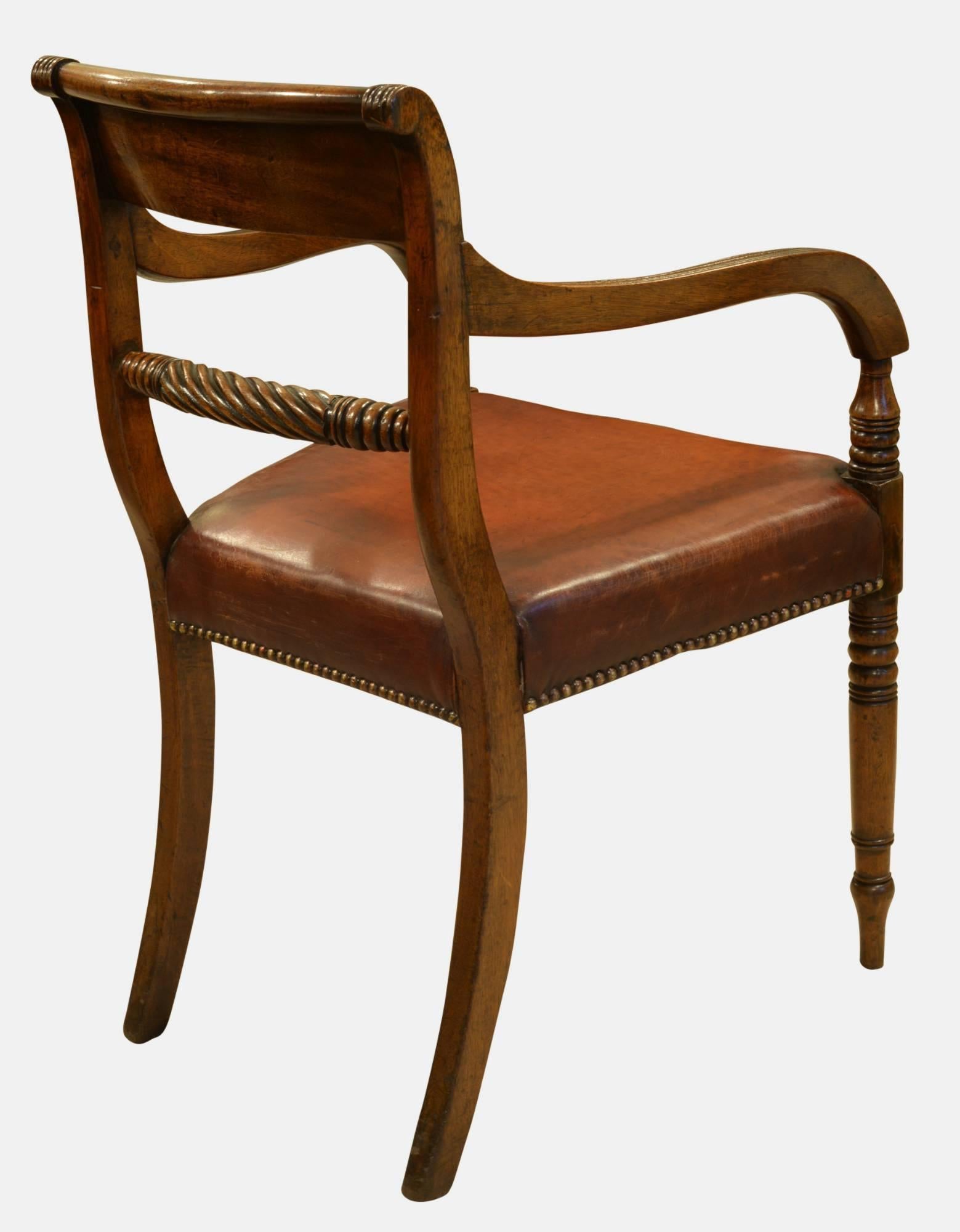 19th Century Regency Mahogany Desk Chair