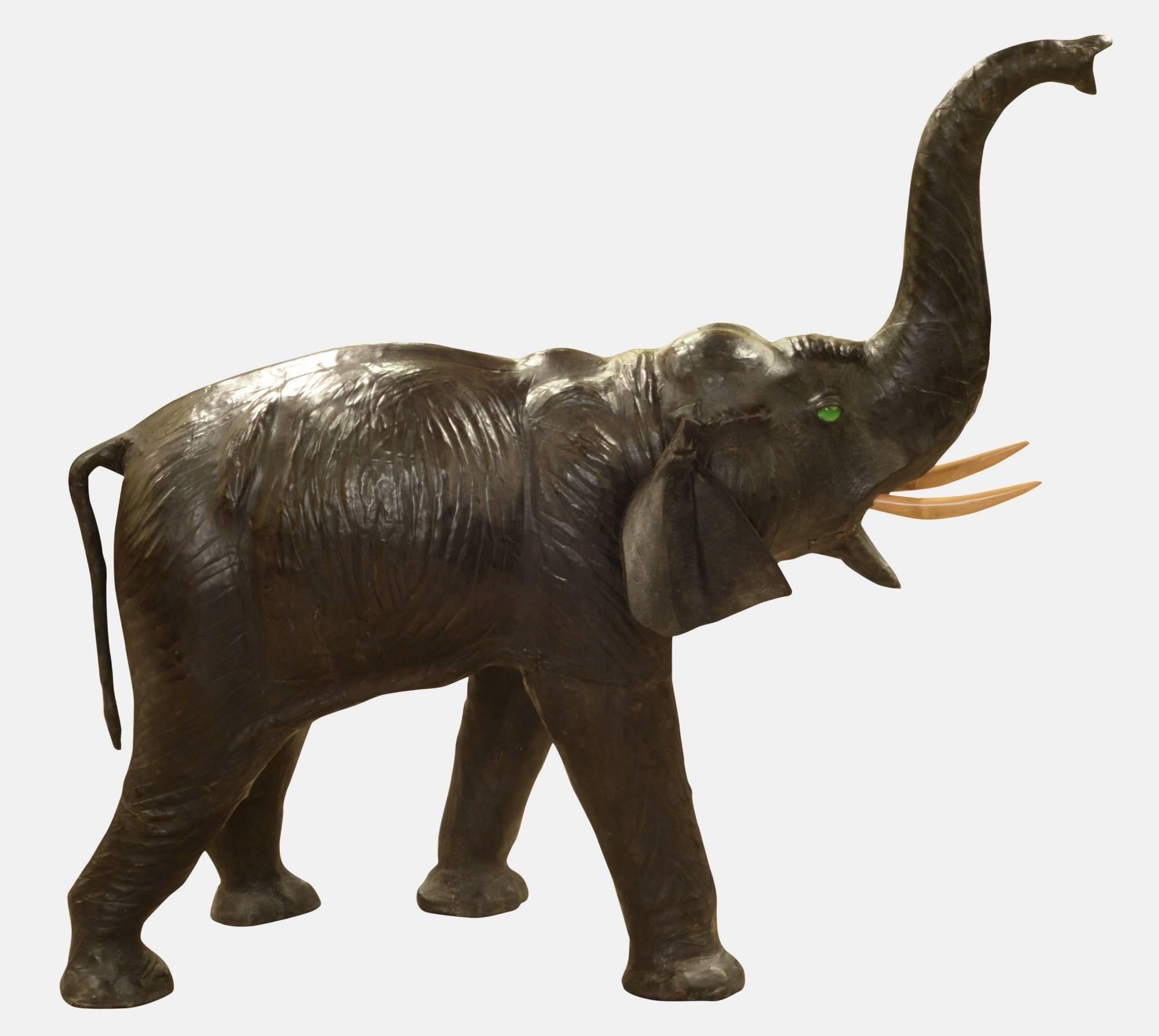 A large leather elephant. 

Mid-20th century.
