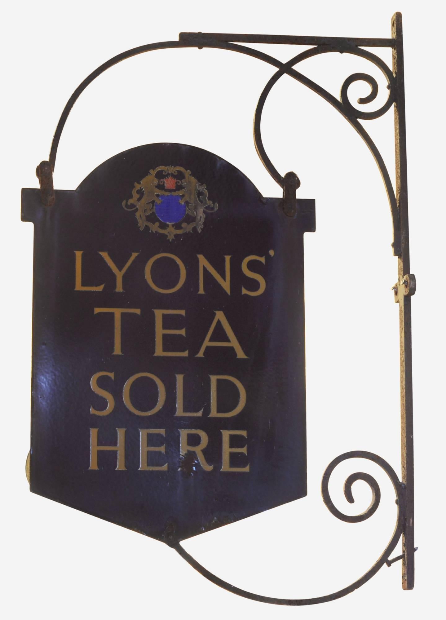 A very good enamel 'Lyons Tea' double-sided original shop sign,

circa 1900.