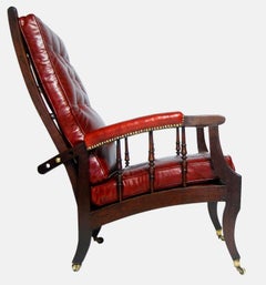 Victorian Morris & Co. Style Reclining Chair attributed to James Schoolbred & Co