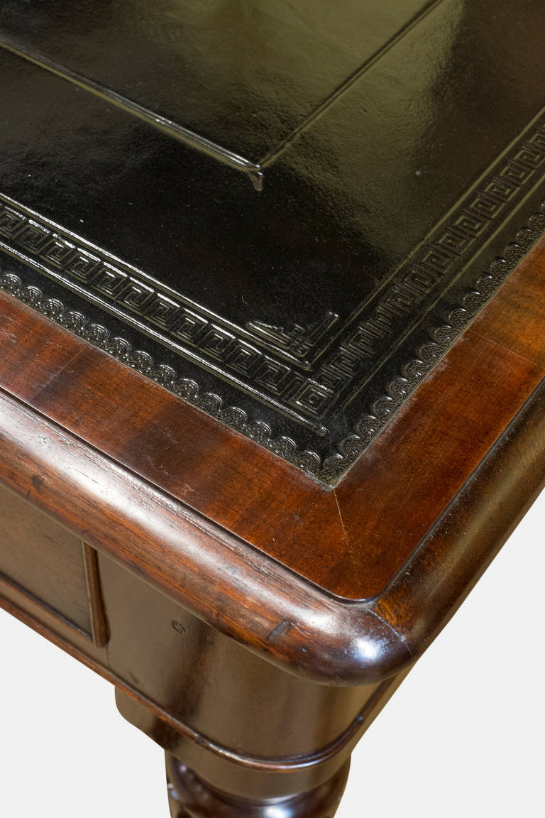 English Six-Drawer Mahogany Library Table For Sale