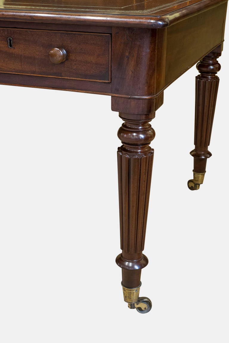 Hide Six-Drawer Mahogany Library Table For Sale